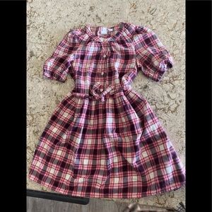 Gap Cotton Plaid Belted Dress Size M (7/8)
